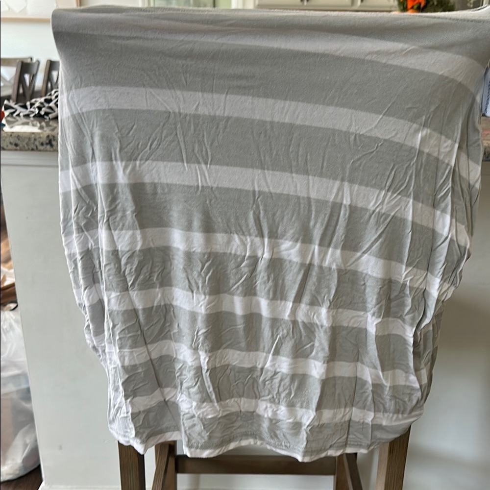Gray and White Striped Canopy
